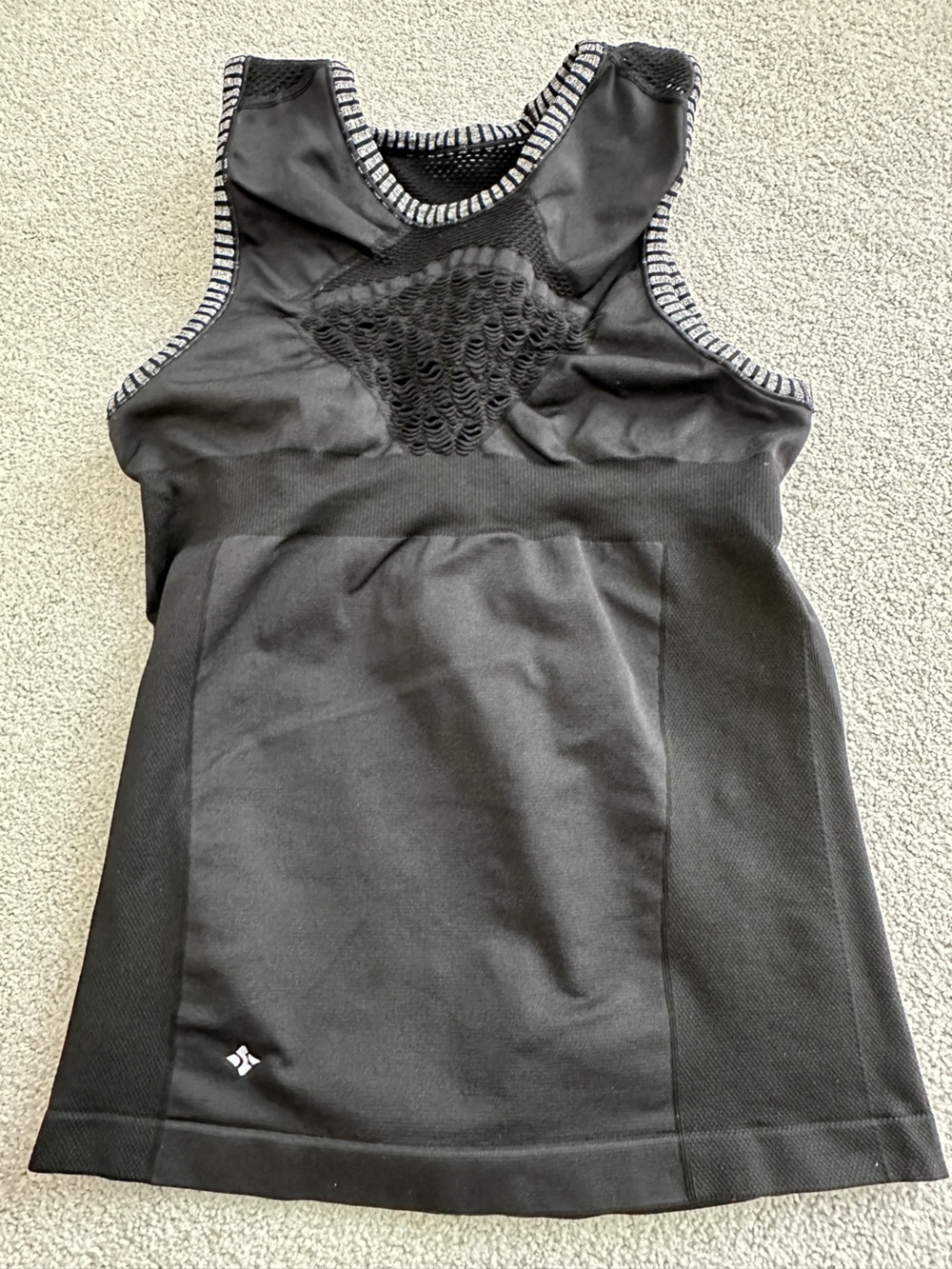 NUX Women's Athletic Tank Top Black/Blue Cut-Out, Nylon, Size S/M